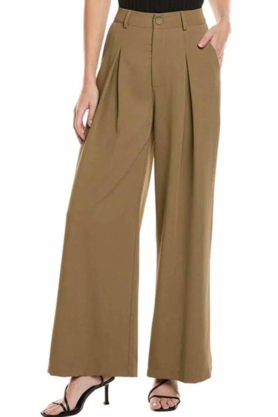 NEW GRACIA pleated wide legs trousers in olive